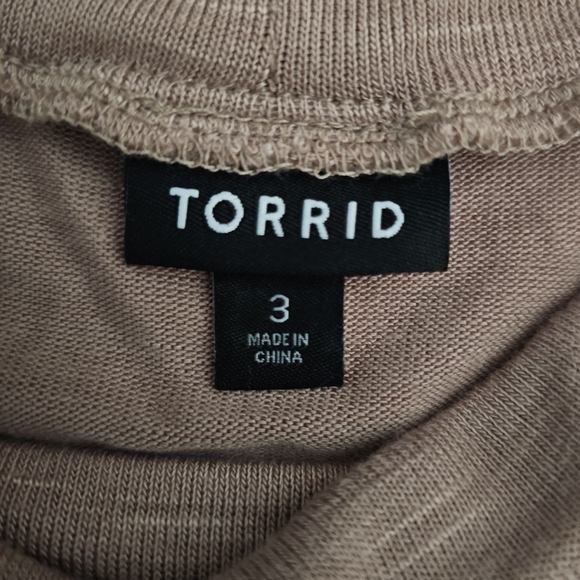 Torrid Long Sleeve Shirt Size 3X Blush Tan Mock Turtle Neck Pullover Tunic Top - Picture 3 of 8